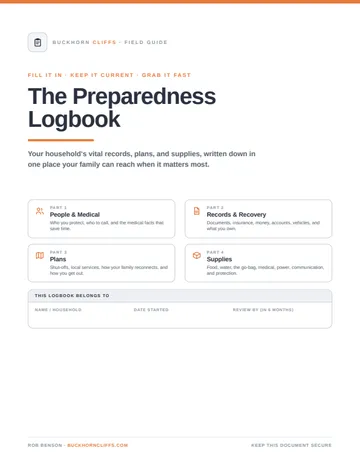Cover of The Preparedness Logbook