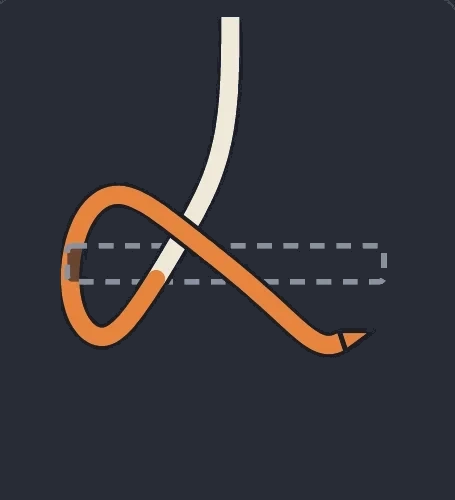 Clove Hitch step 2: Cross over