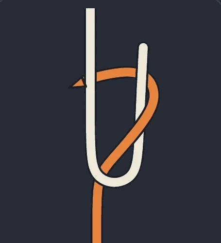 Sheet Bend step 2: Round the back