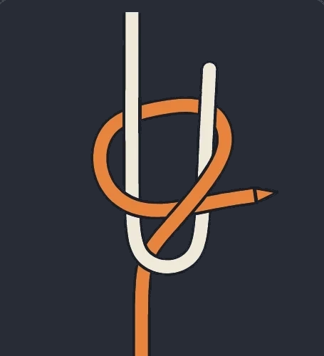 Sheet Bend step 3: Under itself