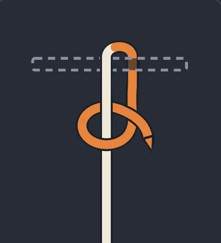 Two Half Hitches step 2: First half hitch