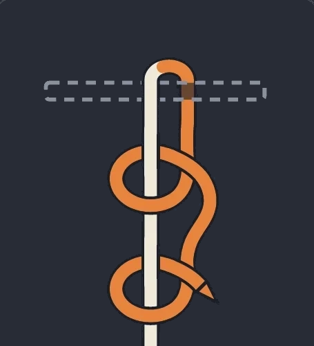 Two Half Hitches step 3: Second half hitch
