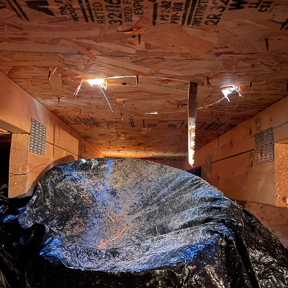 Cutting Through Roof for Chimney Install Wood Stove