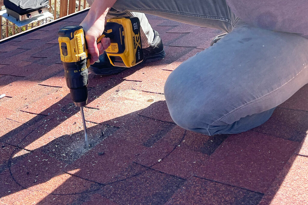 Prep Drilling for Cutting out Chimney Hole