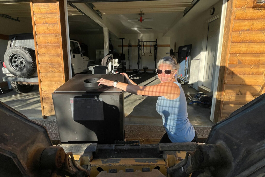 Skid Steer Move Wood Stove