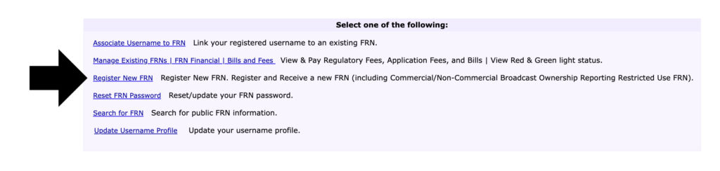 Register New FRN