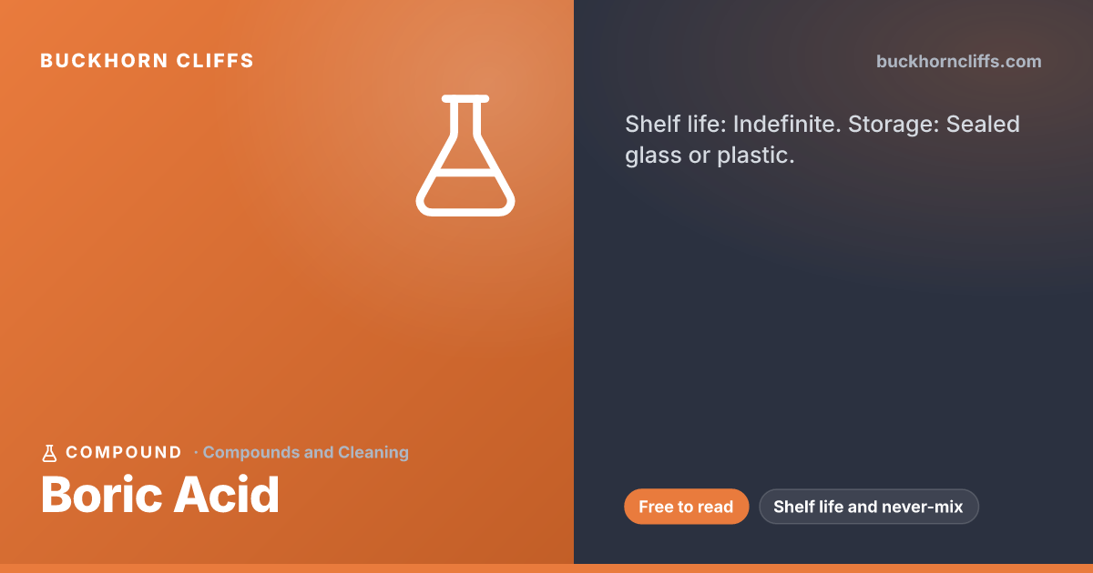 Boric Acid: Shelf Life, Uses, and What Never to Mix