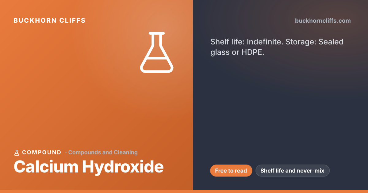 Calcium Hydroxide: Shelf Life, Uses, and What Never to Mix