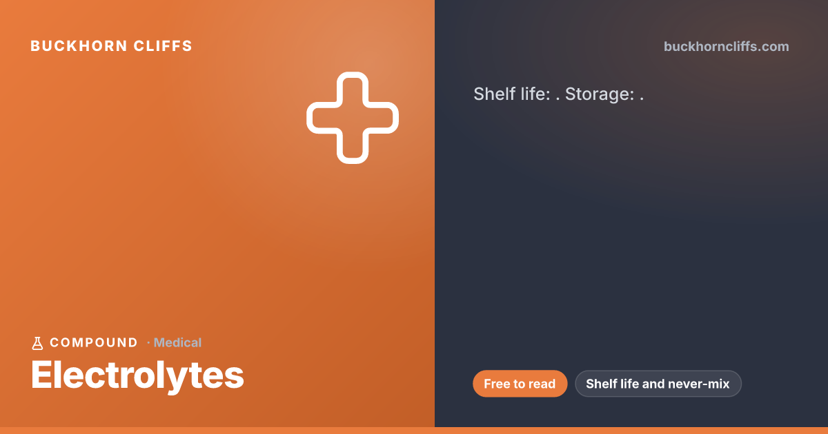 Electrolytes: Shelf Life, Uses, and What Never to Mix