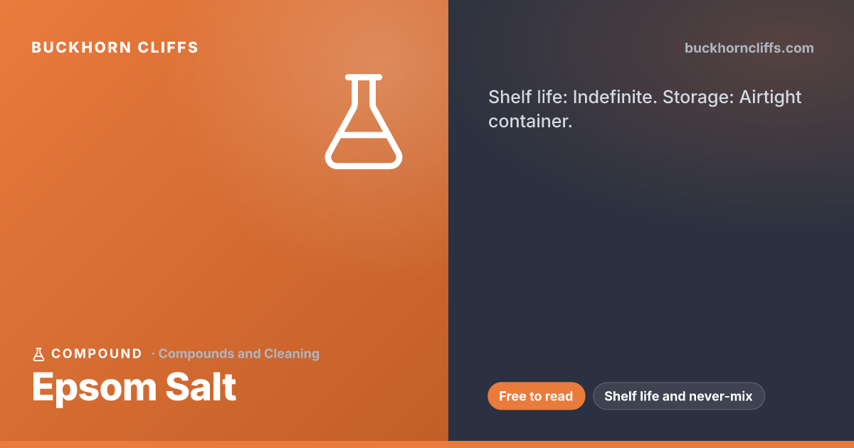 Epsom Salt: Shelf Life, Uses, and What Never to Mix