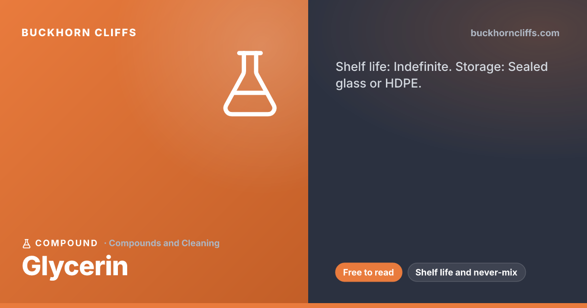 Glycerin: Shelf Life, Uses, and What Never to Mix