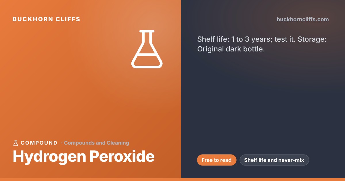 Hydrogen Peroxide: Shelf Life, Uses, and What Never to Mix