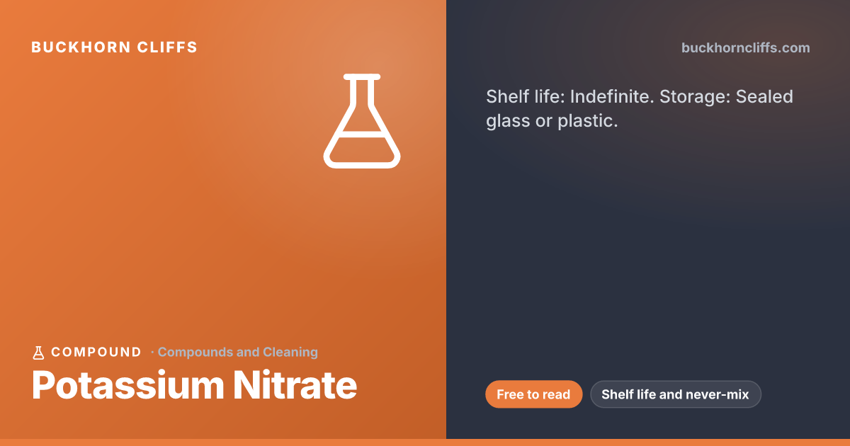 Potassium Nitrate: Shelf Life, Uses, and What Never to Mix