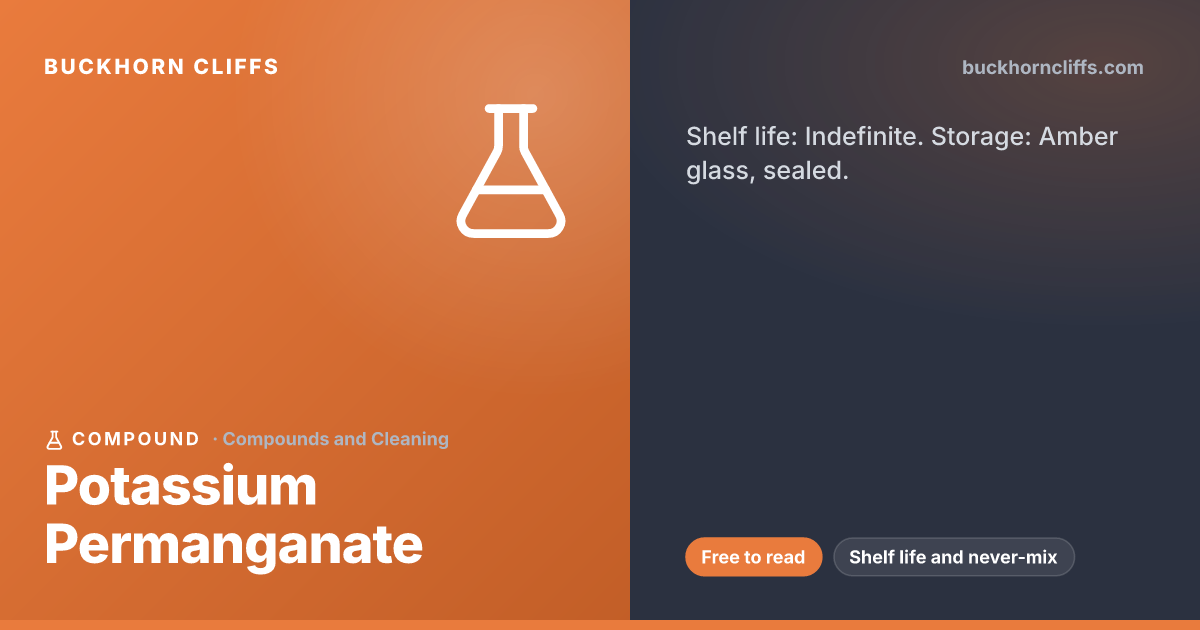 Potassium Permanganate: Shelf Life, Storage, and Uses