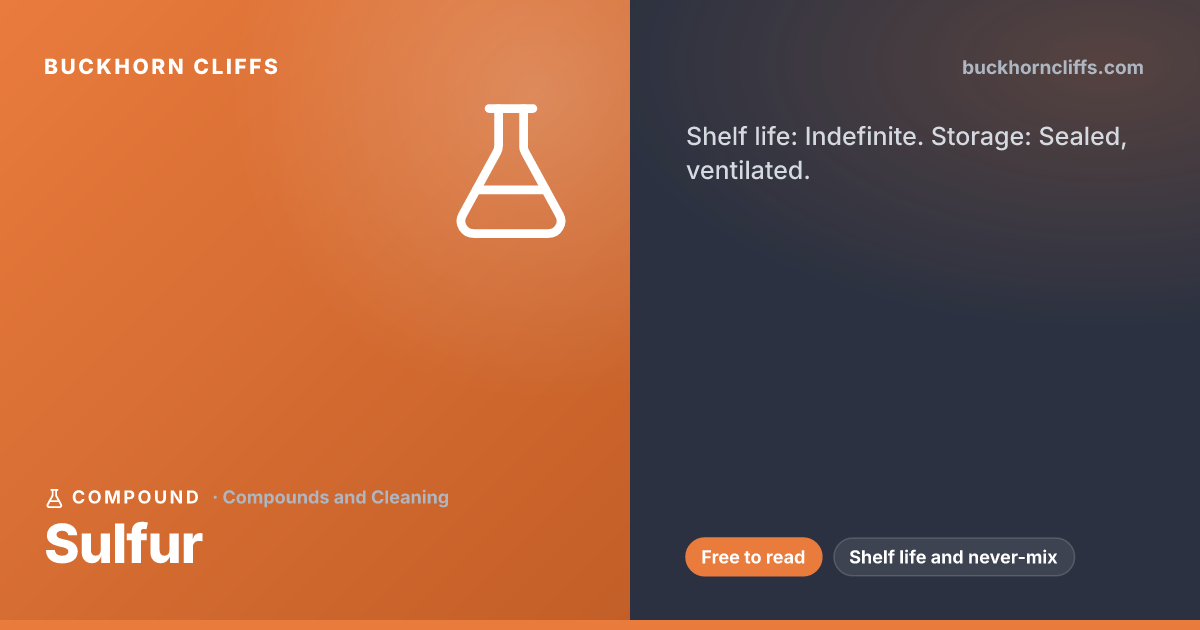 Sulfur: Shelf Life, Uses, and What Never to Mix