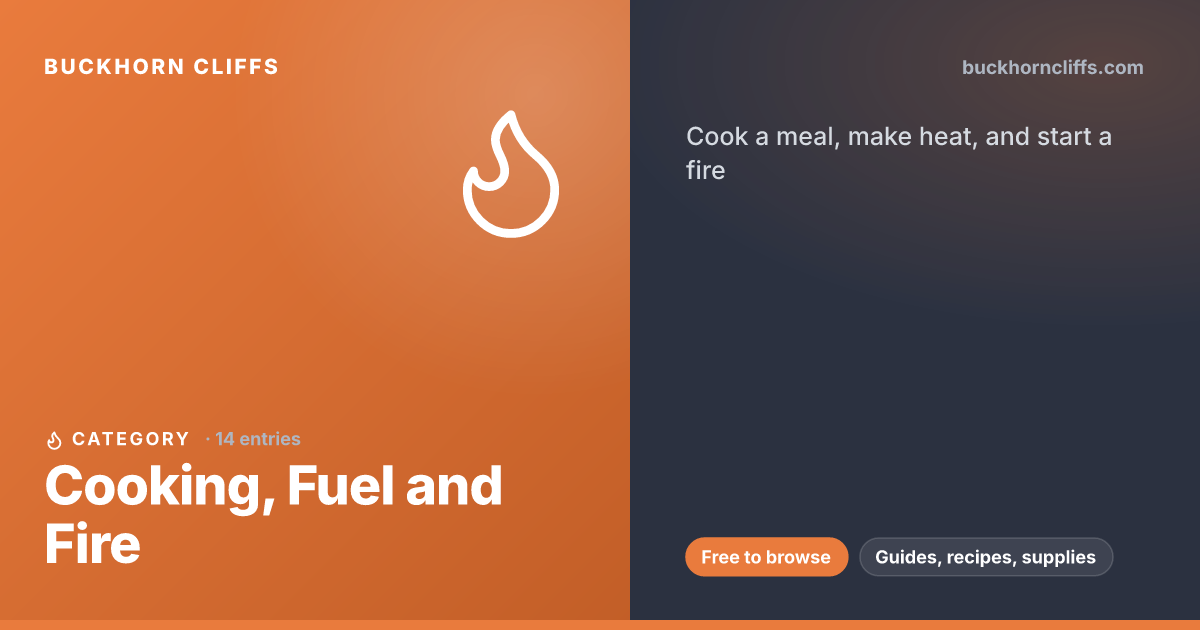 Cooking, Fuel and Fire: preparedness reference