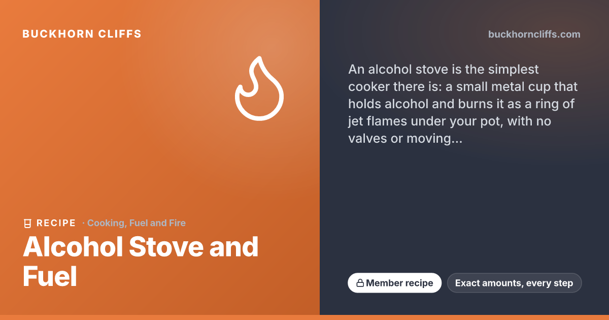 Alcohol Stove and Fuel | Buckhorn Cliffs