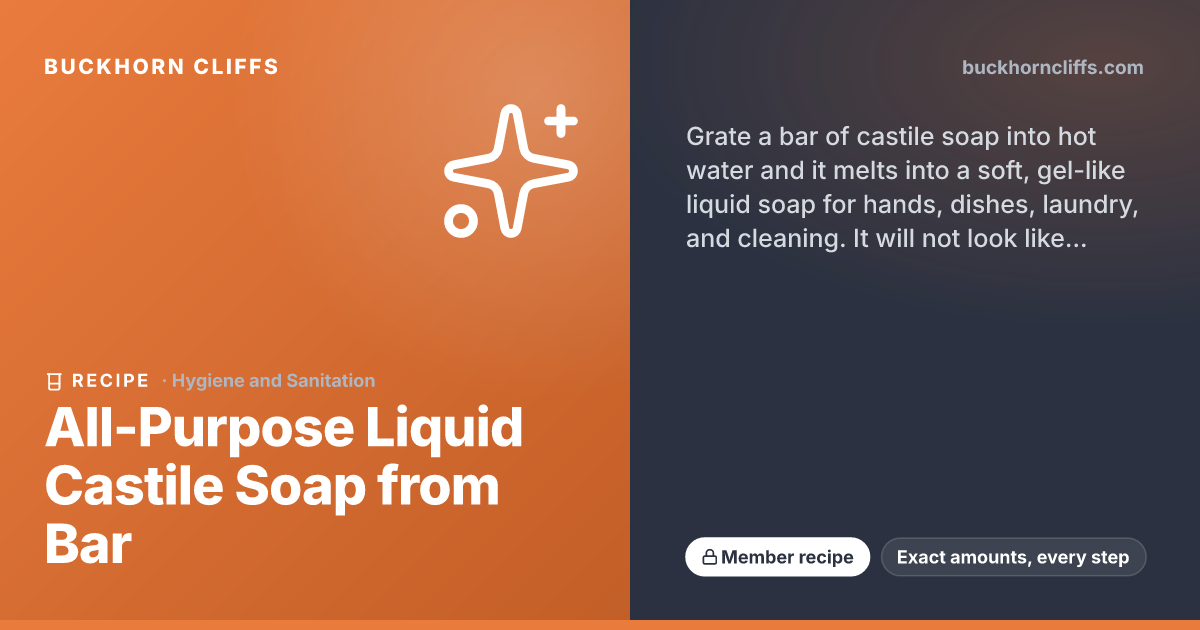 All-Purpose Liquid Castile Soap from Bar | Buckhorn Cliffs