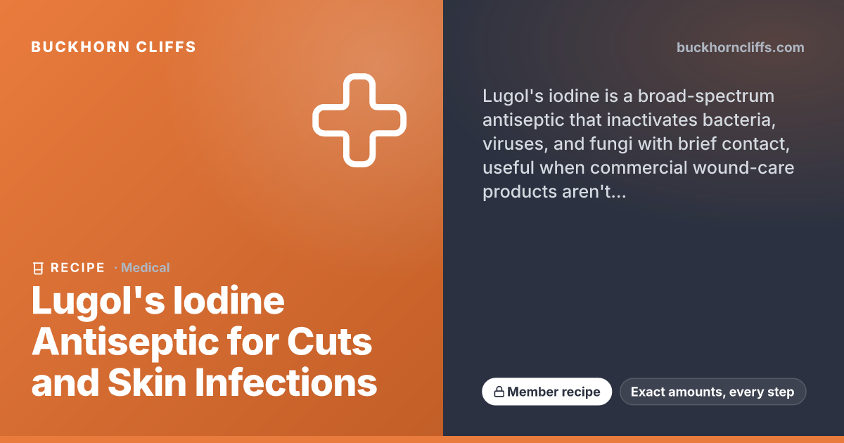 Lugol's Iodine Antiseptic for Cuts and Skin Infections