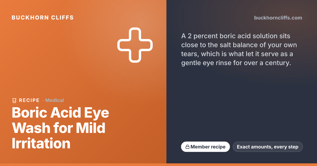 Boric Acid Eye Wash for Mild Irritation | Buckhorn Cliffs