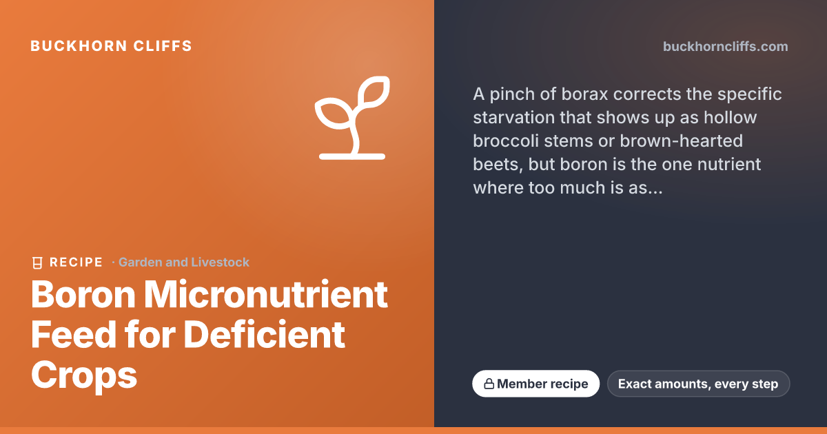 Boron Micronutrient Feed for Deficient Crops