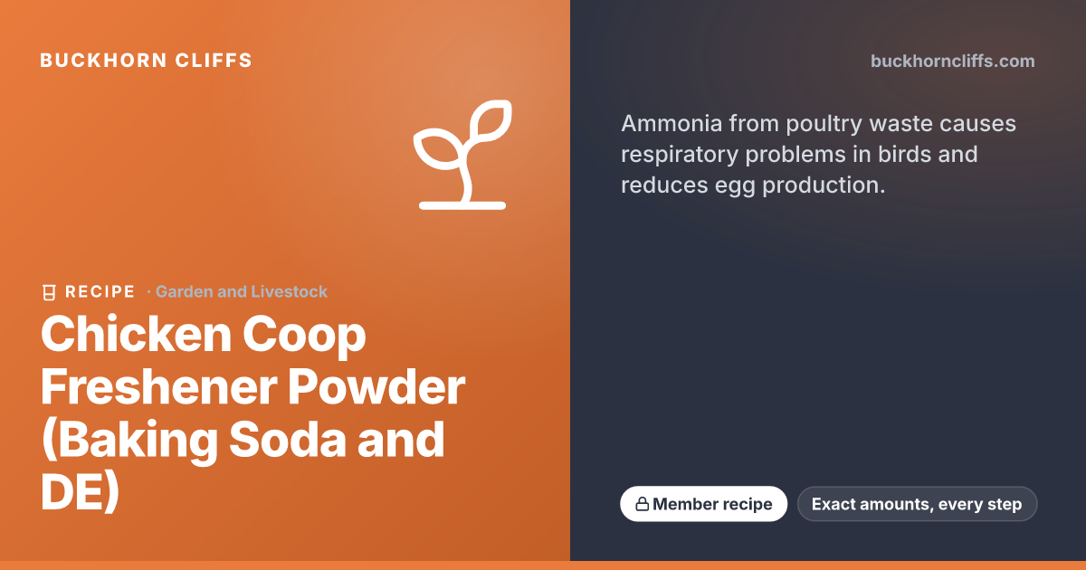 Chicken Coop Freshener Powder (Baking Soda and DE)