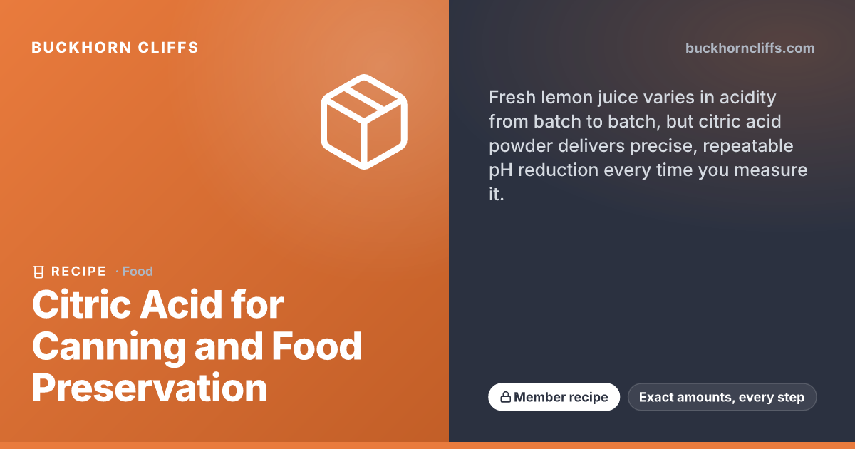 Citric Acid for Canning and Food Preservation