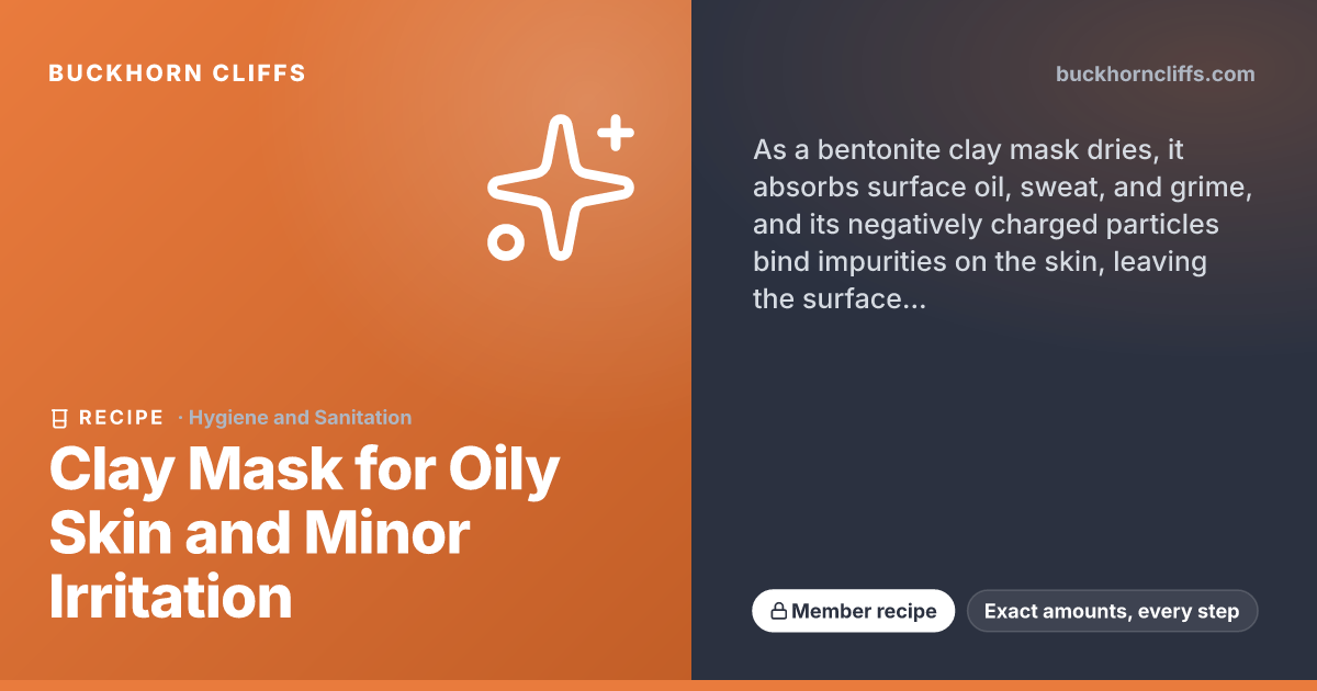 Clay Mask for Oily Skin and Minor Irritation