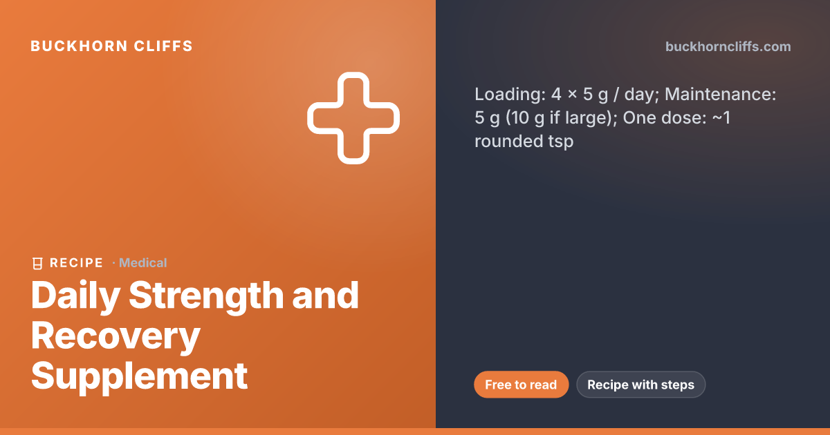 Daily Strength and Recovery Supplement | Buckhorn Cliffs