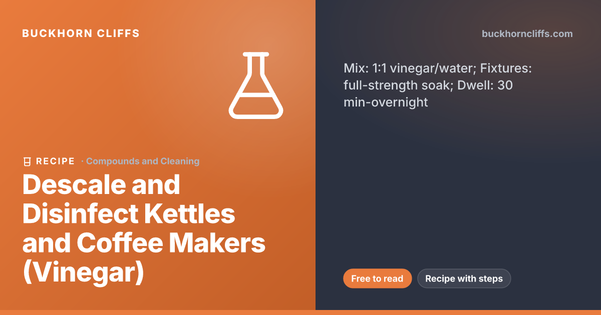 Descale and Disinfect Kettles and Coffee Makers (Vinegar)