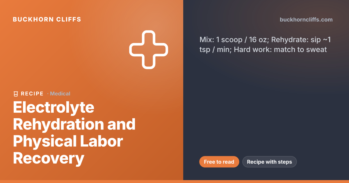 Electrolyte Rehydration and Physical Labor Recovery