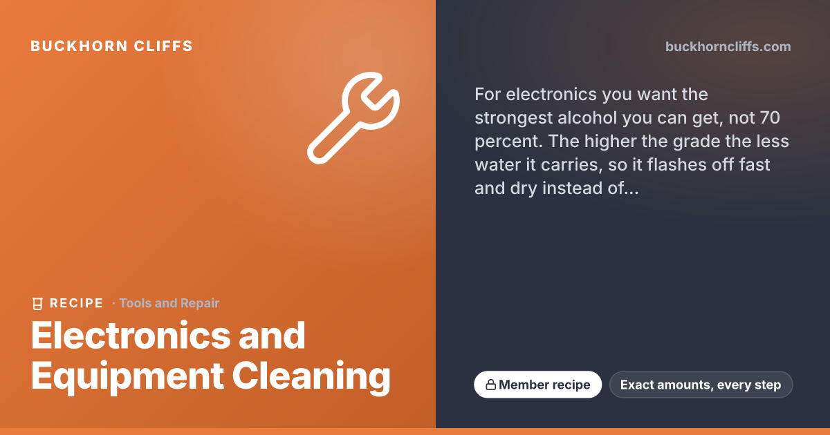 Electronics and Equipment Cleaning | Buckhorn Cliffs