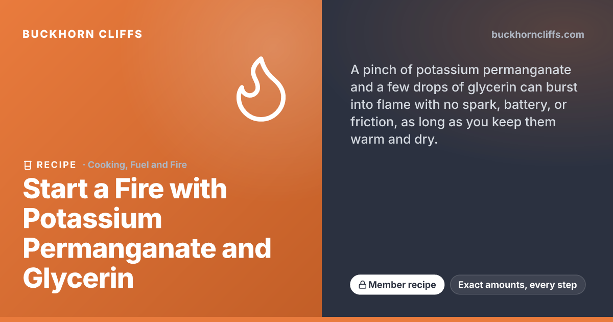 Start a Fire with Potassium Permanganate and Glycerin