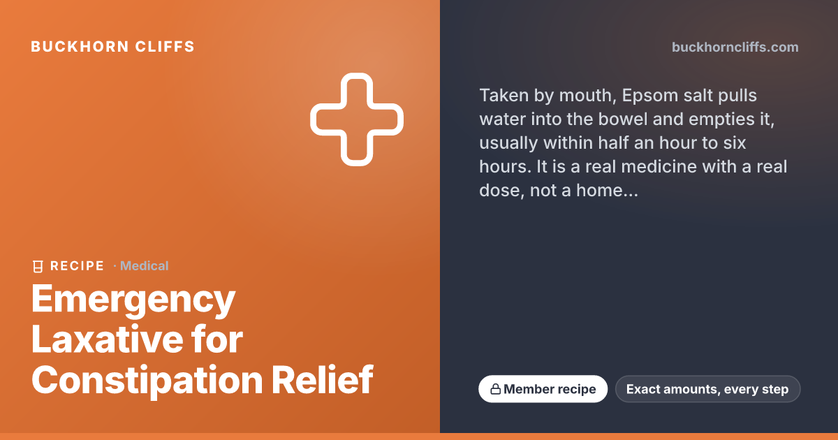Emergency Laxative for Constipation Relief | Buckhorn Cliffs