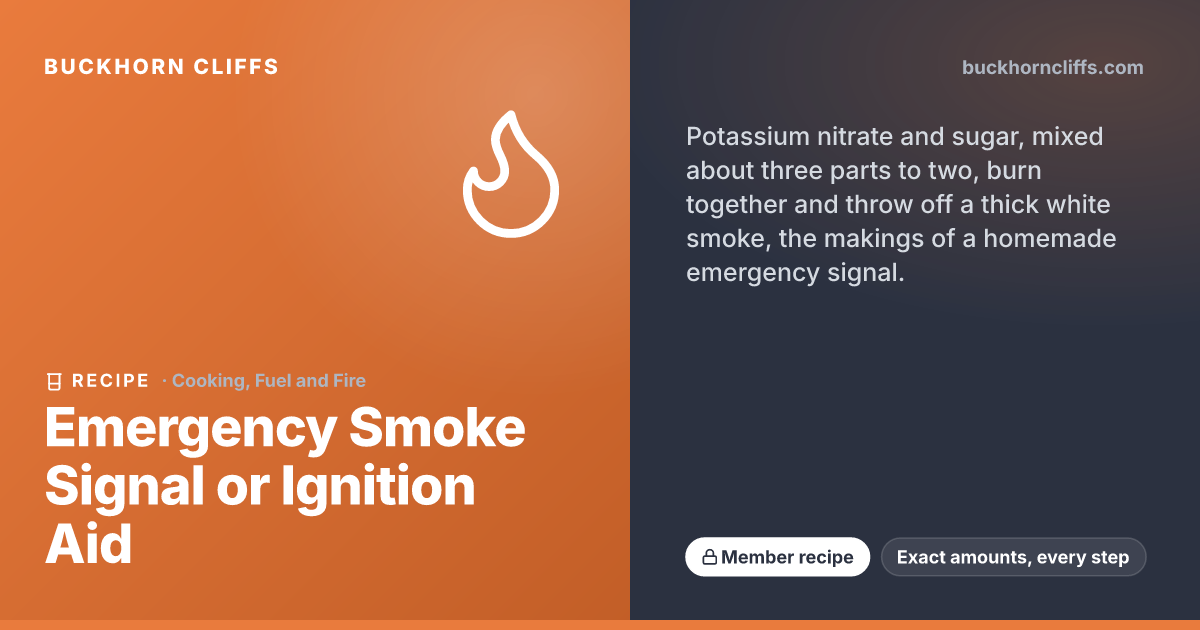 Emergency Smoke Signal or Ignition Aid | Buckhorn Cliffs