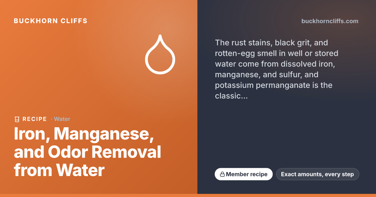 Iron, Manganese, and Odor Removal from Water