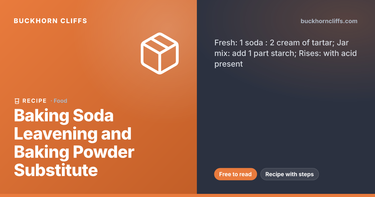 Baking Soda Leavening and Baking Powder Substitute