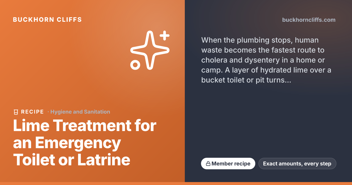 Lime Treatment for an Emergency Toilet or Latrine