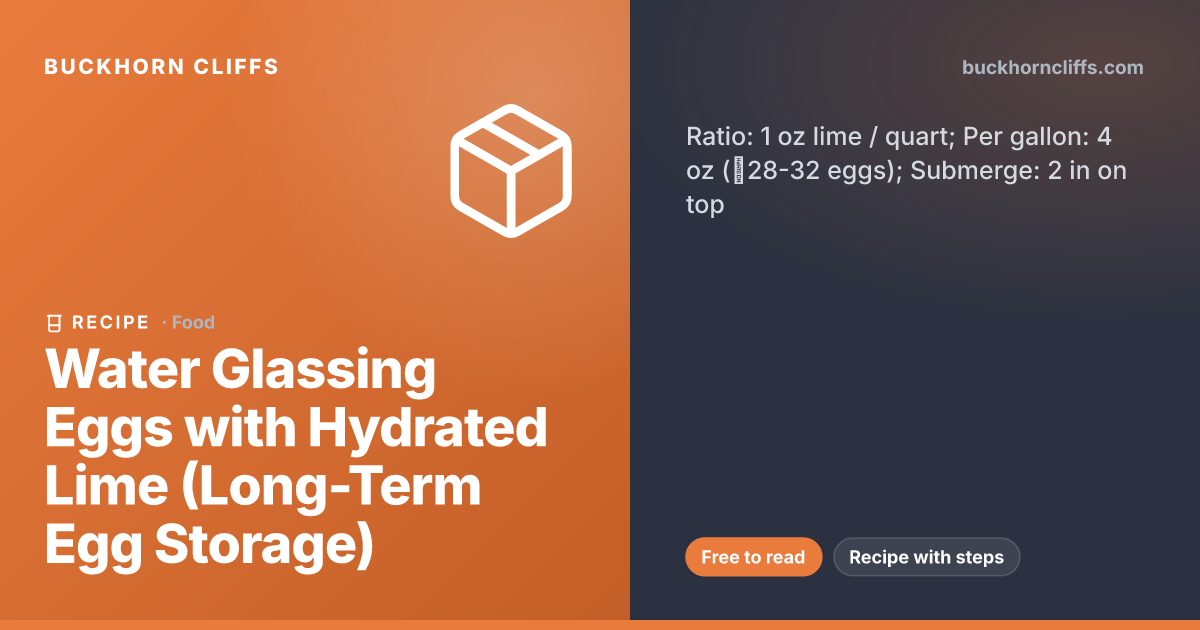 Water Glassing Eggs with Hydrated Lime: A Year of Storage