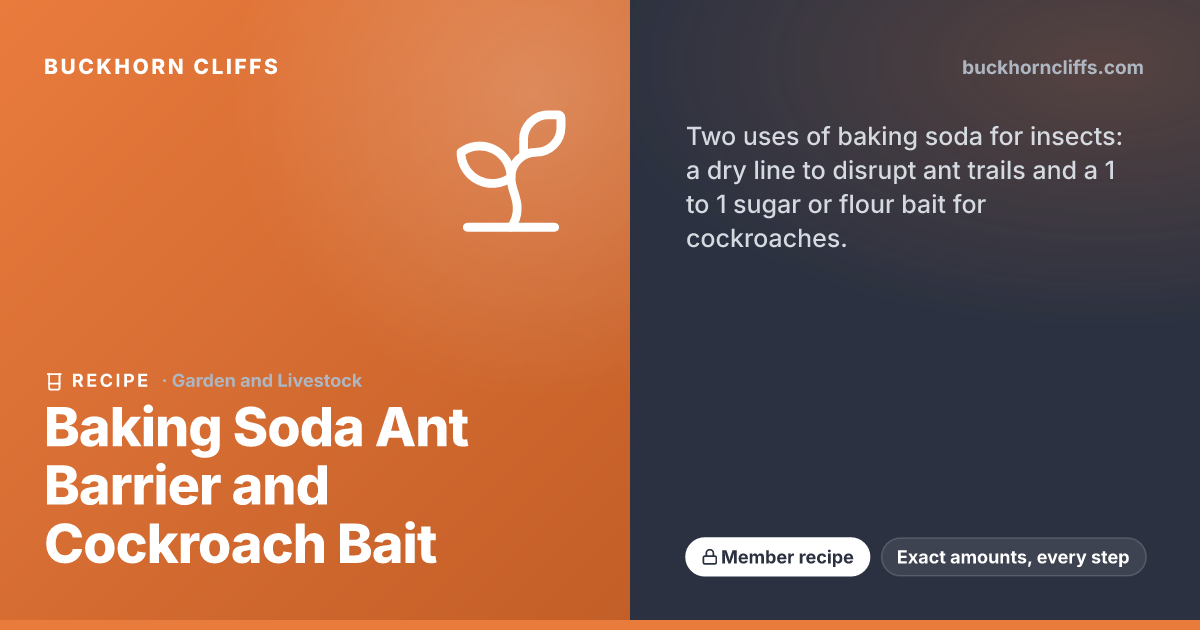 Baking Soda Ant Barrier and Cockroach Bait | Buckhorn Cliffs