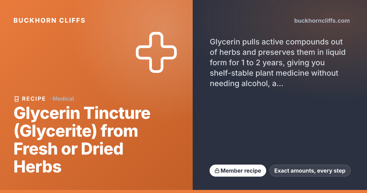 Glycerin Tincture (Glycerite) from Fresh or Dried Herbs