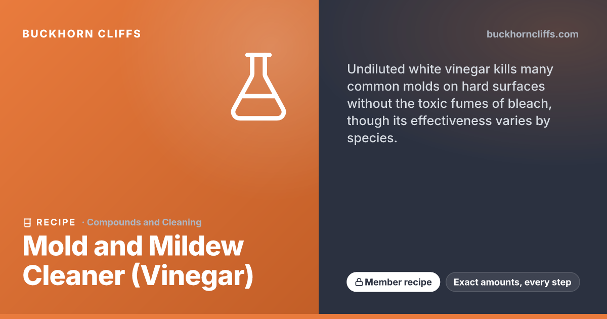 Mold and Mildew Cleaner (Vinegar) | Buckhorn Cliffs
