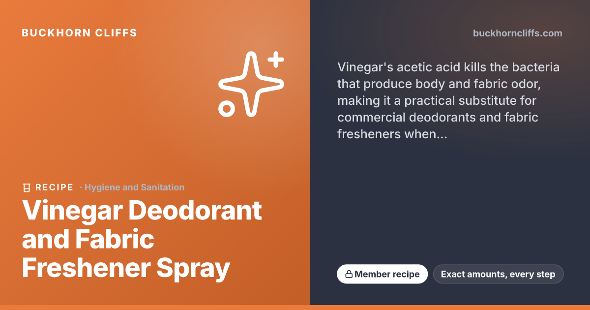 Vinegar Deodorant and Fabric Freshener Spray