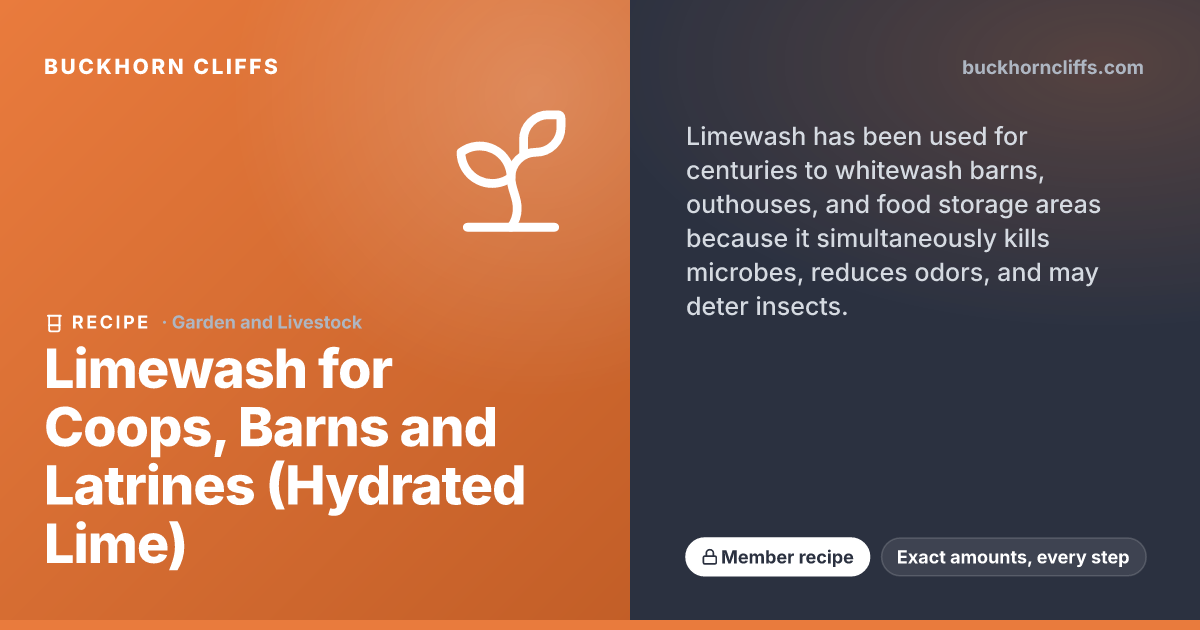 Limewash for Coops, Barns and Latrines (Hydrated Lime)
