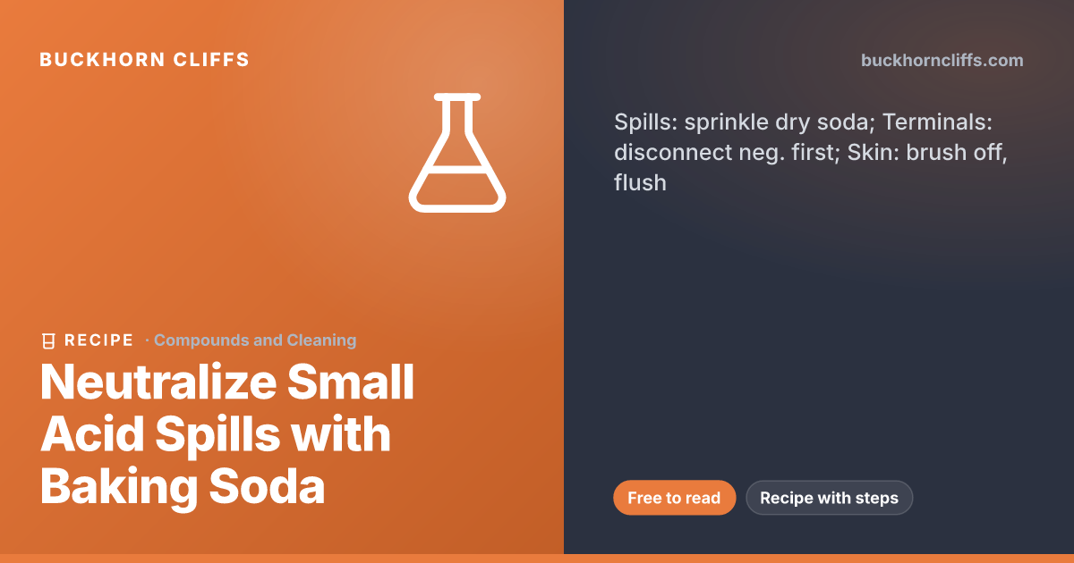 Neutralize Small Acid Spills with Baking Soda