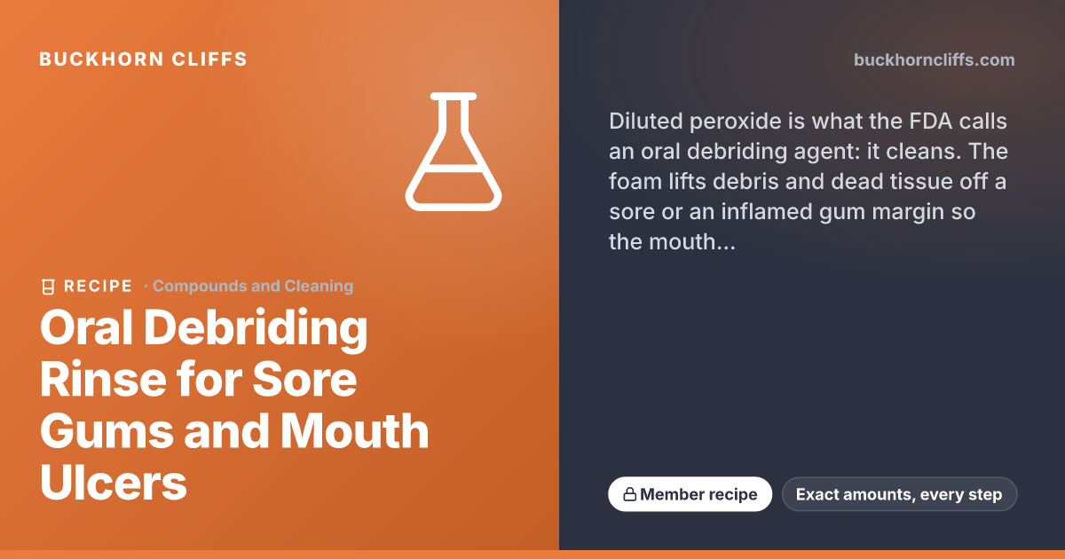 Oral Debriding Rinse for Sore Gums and Mouth Ulcers