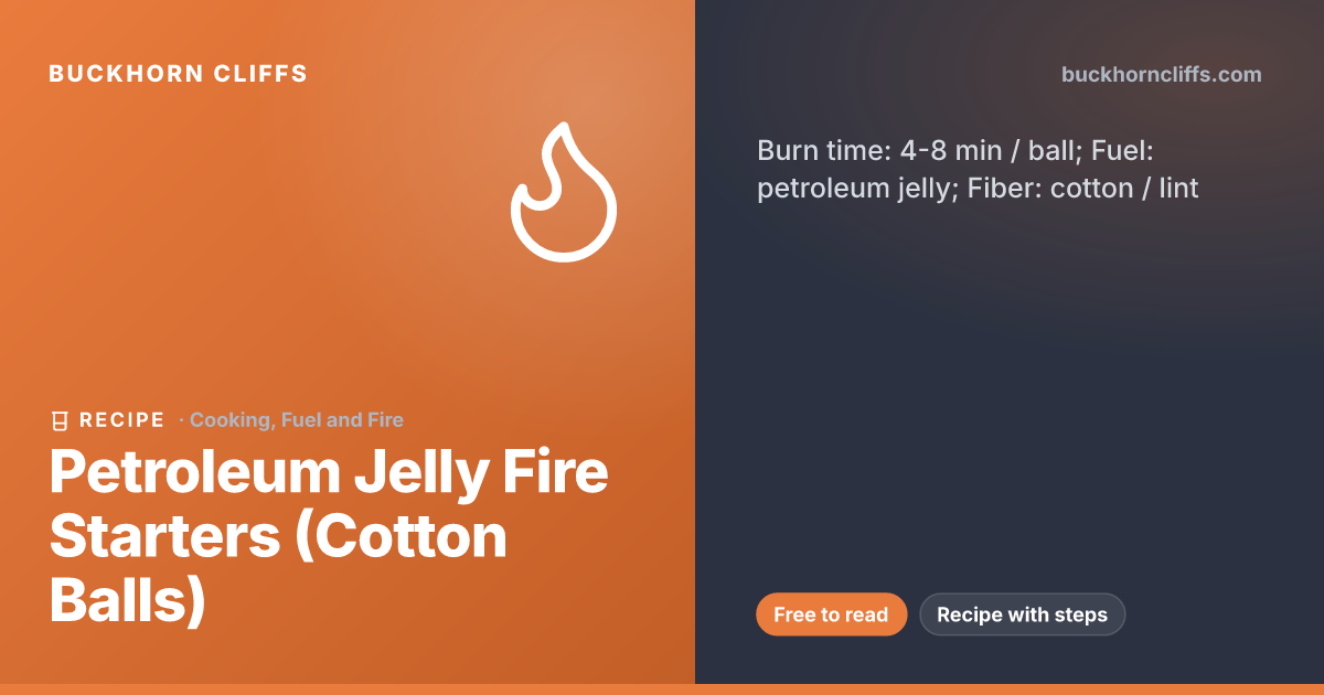 Petroleum Jelly Fire Starters (Cotton Balls)