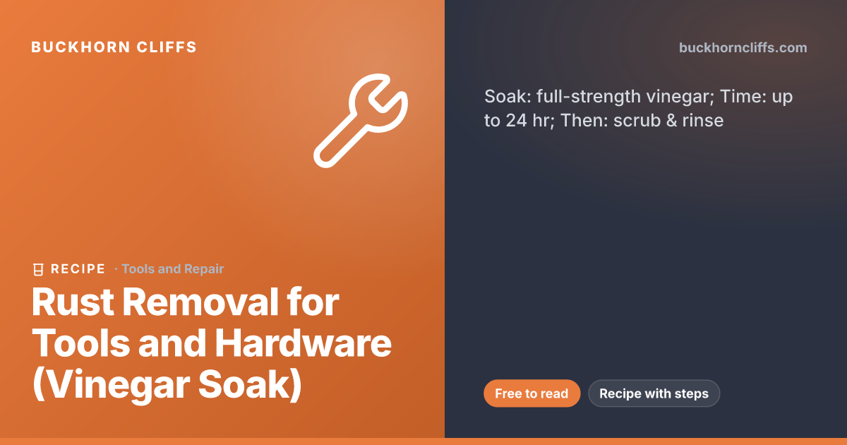 Rust Removal for Tools and Hardware (Vinegar Soak)