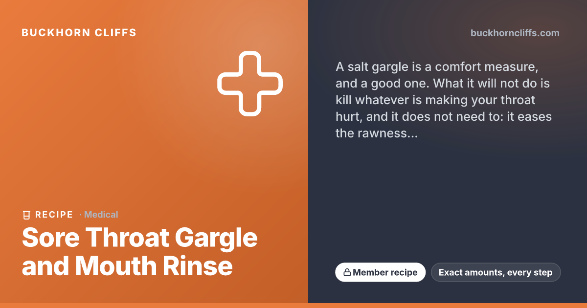 Sore Throat Gargle and Mouth Rinse | Buckhorn Cliffs