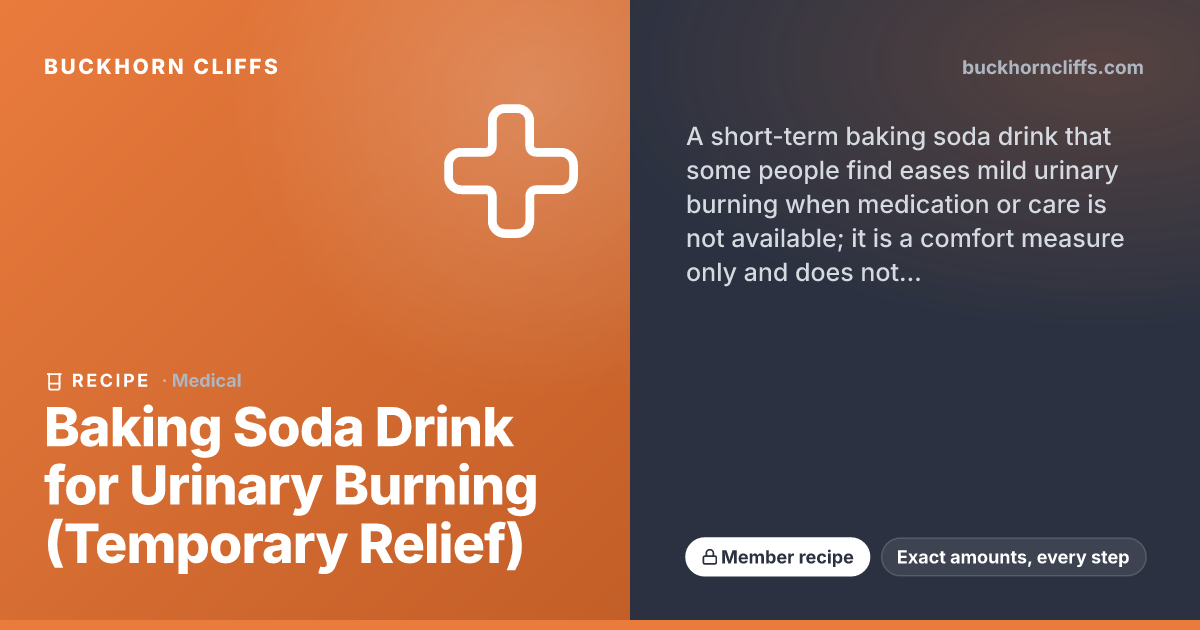 Baking Soda Drink for Urinary Burning (Temporary Relief)